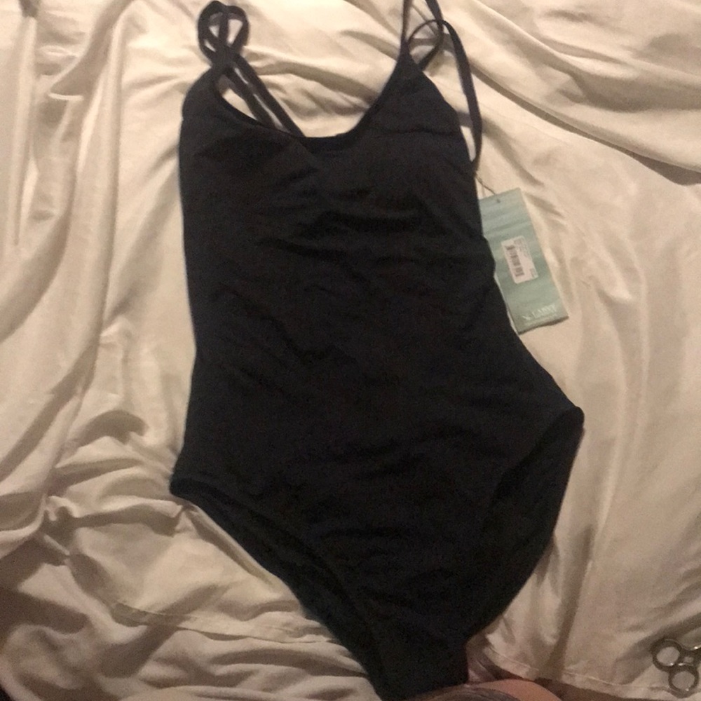 Black one piece swim suit